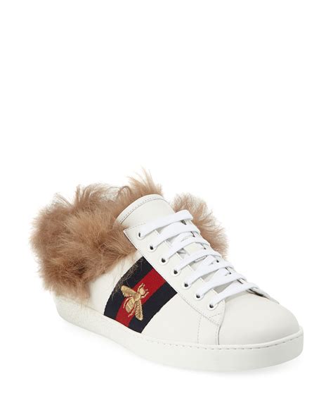 gucci womens fur sneakers|denim Gucci sneakers.